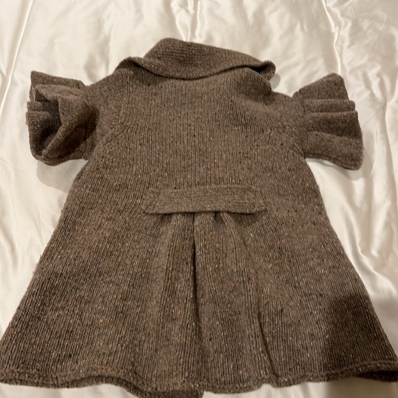 Anauve brown tweed wool ruffle sweater coat - Picture 4 of 4